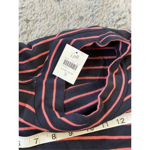 NWT j jill mock neck sweater dress striped navy and pink size small - Picture 6 of 6